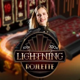 Lightning Roulette slot logo by Evolution at Oscar Spin Casino